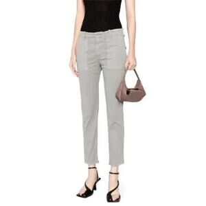 NWOT Nili Lotan Jenna Crop Corduroy pants Size 6 Grey #1E504